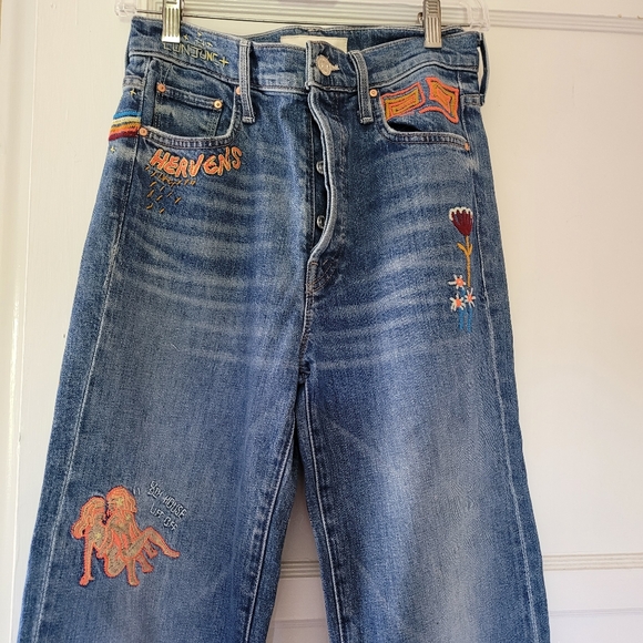 MOTHER Jean's Emboidered Patches Size 27 - Picture 3 of 12